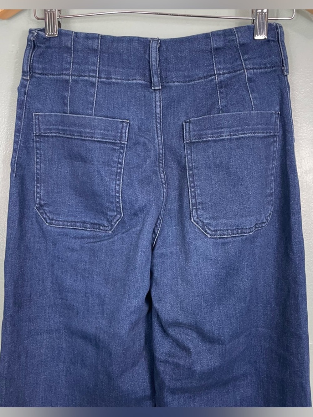 Maeve The Colette Pants Cropped Wide Leg Women Size 26 Navy Blue Stretch - Picture 6 of 10